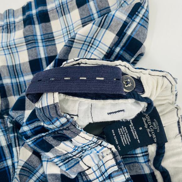 Faded Glory Blue Plaid Adjustable Waist Shorts - Size 5 - Picture 7 of 7